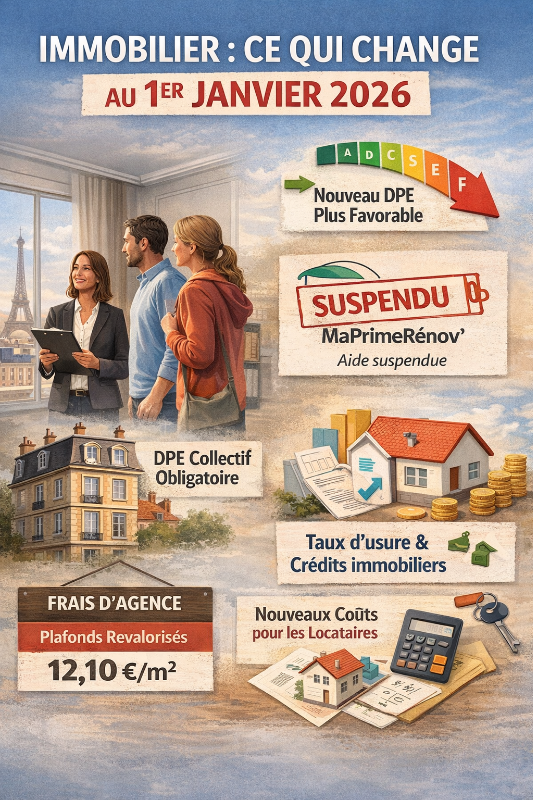 🏡 Immobilier : Ce qui change au 1er janvier 2026